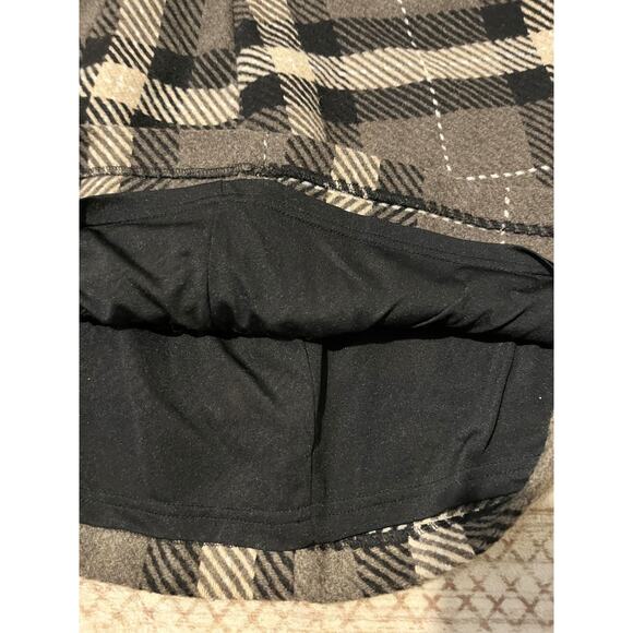 Women's H&M Brown Black Lined Plaid Skirt 30 Inch Waist Back Zip 16" Length - Picture 3 of 5